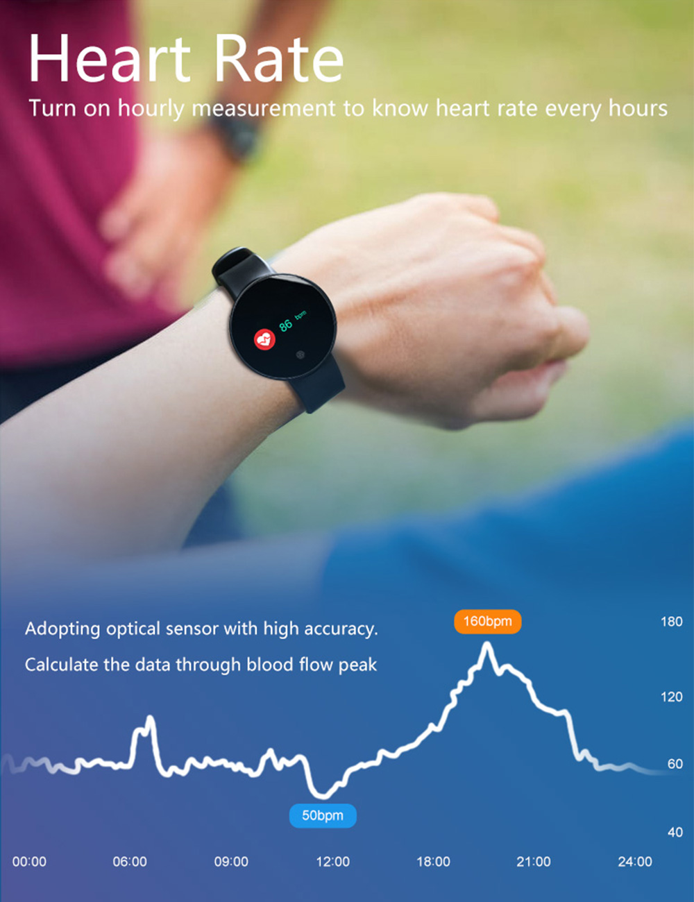 Color Screen Heart Rate Blood Pressure Oxygen Fatigue Intelligent Bracelet